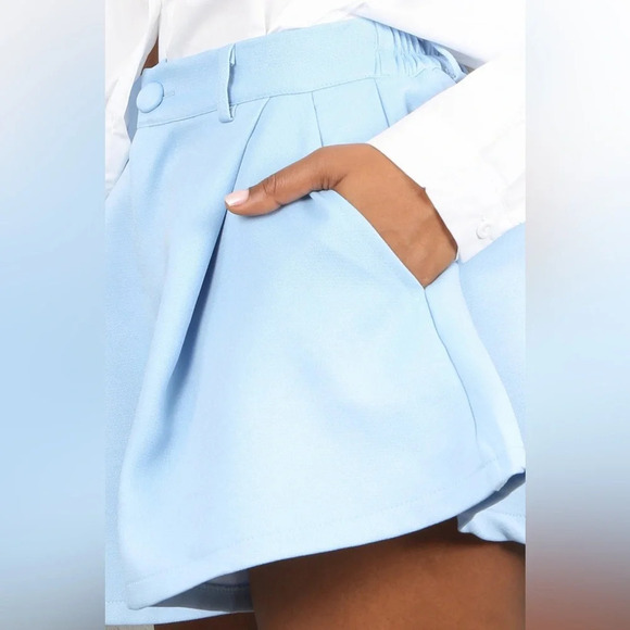 Light Blue Power Moves High Waisted Shorts - Picture 5 of 7